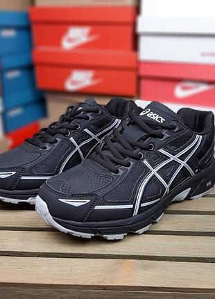 Чоловічі якісні та стильні кросівки asics gel-venture 6 чорні з сірим