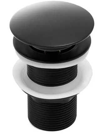 Донный клапан для раковины yoka click-clack black без перелива