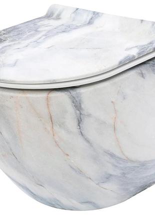 Підвісний унітаз rea carlos slim rimless granit matt