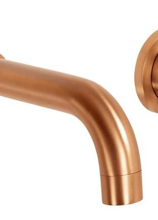 Смеситель для раковины (умывальника) rea lungo long brushed copper + box скрытого монтажа