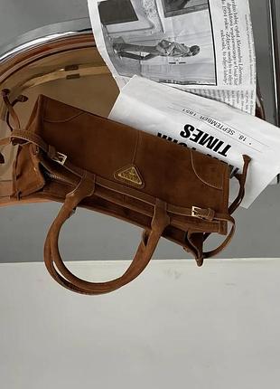 Сумка жіноча medium suede tote bag через плечо caramel