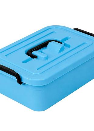 Пластиковый ящик stenson pb-966 с крышкой для хранения 3,8 л 19,5×28×10,5 см blue