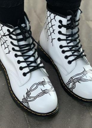 Кастомные ботинки мартинсы d.martens custom boots drain angle гранж панк рок