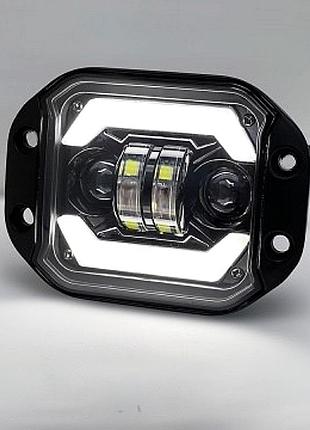 Фара-led-bi квадрат 24w 125*90*55мм 9w*4 10-30v дальнє ближнє j09-w+y+drl+поворот 4 361