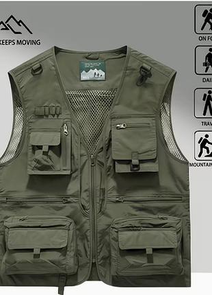 Жилет jp для полювання, риболовлі, туристів 5xl зелений 02104