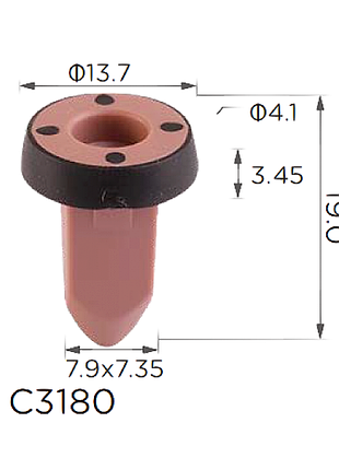 Кліпси c3180 кріплення бампера vw audi seat skoda n10507301 n-105-073-01 14310