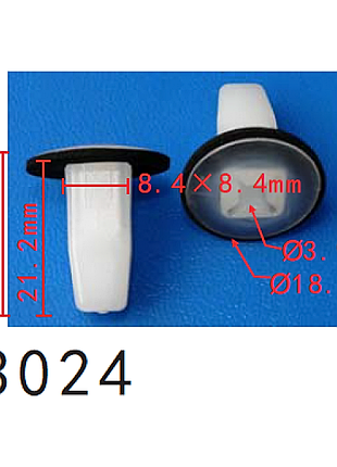 Кліпси c3024 втулка під саморіз hyundai 8691021010 86910-21010 14321