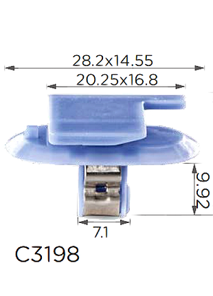 Кліпси c3198 opel 1222141 24405740 renault 7703077477 peugeot 8748qt citroen 8748qt