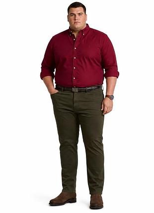 Чоловічі прямі стрейч-сатинові штани polo ralph lauren varick slim straight, оливкові, розмір w44b/l32 (великі розміри)