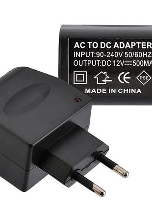 Переходник 220v to азу 12v (0.5a) черный