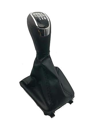 Ручка кпп чохлом skoda superb 3t mkii 08-12 пластик black r6 speed fxskd-01/6