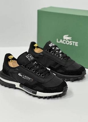 Мужские кроссовки lacoste elite activeTM (black white) демисезон весна-осень хит продажа