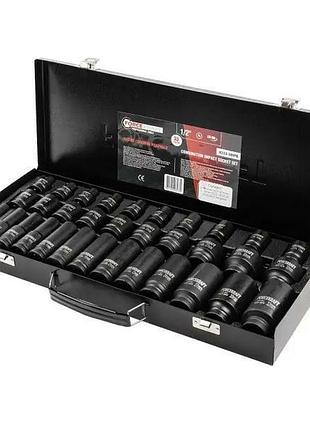 Набір ударних головок 33пр.. 1/2", 6-гранні (8–32 мм) forcekraft fk-4333-5mpb