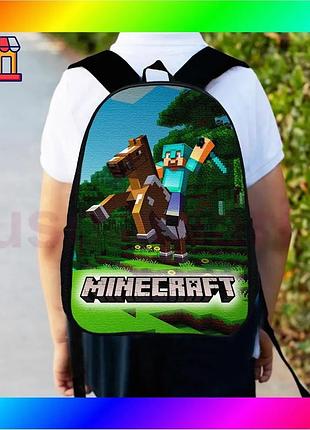 Bs рюкзак детский minecraft best mix 34х27см черный городской ранец для мальчика с принтом для школы и bas77/n