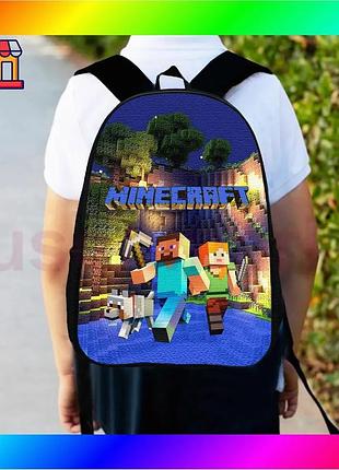 Bs рюкзак дитячий minecraft best mix 34х27 см чорний міський ранець для хлопчика з принтом для школи і bas77/n