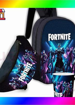 Bs набір дитячий fortnite best mix рюкзак 36х27см сумка-бананка кружка для хлопчика з принтом дитячий bas77/n
