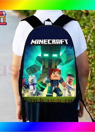 Bs рюкзак детский minecraft best mix 34х27 см черный для мальчика с принтом городской ранец для учебы bas77/n