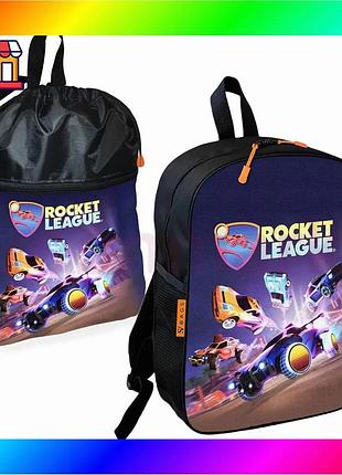 Bs школьный рюкзак детский best mix rocket league черный с сумкой для обуви спортивная форма рюкзак-ме bas77/n