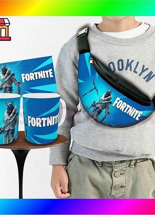 Bs набір дитяча сумка-бананка best mix fortnite і кружка 330 мл для хлопчика на подарунок стильний ком bas77/n