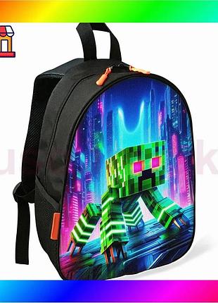Bs рюкзак minecraft крипер best mix детский школьный черный для мальчика водонепроницаемый универсальн bas77/n