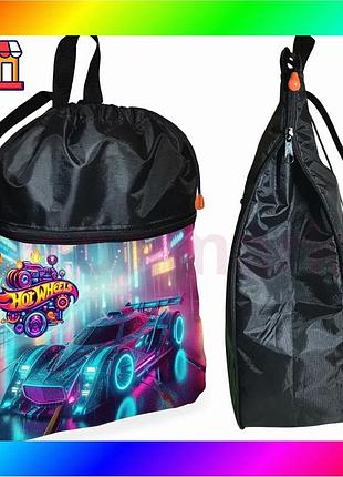 Bs рюкзак-мішок для взуття best mix hot wheels чорний для дітей сумка для спортивного одягу та взуття bas77/n