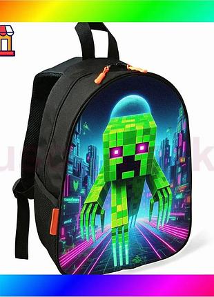 Bs рюкзак minecraft крипер best mix детский школьный черный для мальчика водонепроницаемый стильный рю bas77/n