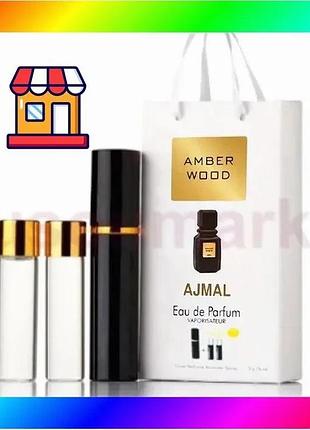 Bs ajmal amber wood best mix парфюмированная вода унисекс 3х15 мл восточный аромат для мужчин и женщин bas77/n