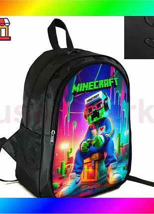 Bs городской рюкзак школьный best mix с принтом minecraft крипер черный для детей подростков спортивны bas77/n