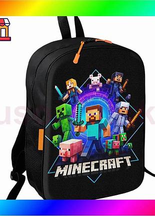 Bs рюкзак школьный детский best mix minecraft черный 36х27 см для мальчика девочки стильный рюкзак для bas77/n