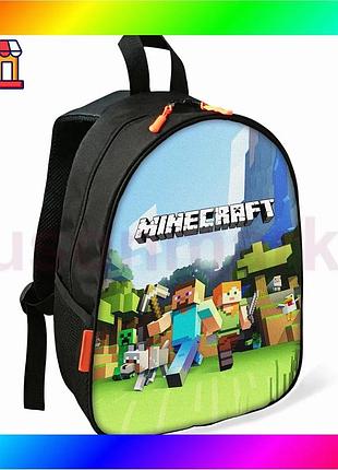Bs рюкзак minecraft стив best mix и алекс для мальчика школьный городской водонепроницаемый черный рюк bas77/n