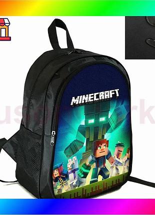 Bs рюкзак школьный minecraft best mix крипер черный для детей подростков спортивный из водоотталкивающ bas77/n