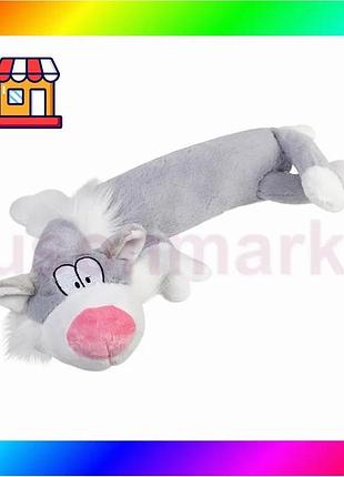 Bs игрушка для собак best mix кот с пищалкой gigwi plush friendz, плюш, искусственный мех, 63 см bas77/n
