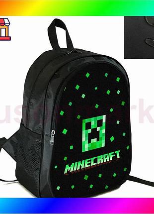 Bs школьный рюкзак minecraft best mix крипер черный для детей и подростков спортивный с двумя отделени bas77/n