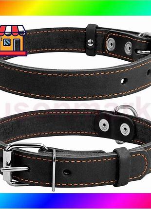 Bs ошейник "collar" одинарный best mix (ширина 35мм, длина 48-63см) черный bas77/n