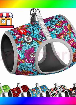 Bs шлей для собак best mix м'який waudog clothes c qr паспортом, малюнок "літо", xs4, 36-39 см, з 26-2 bas77/n