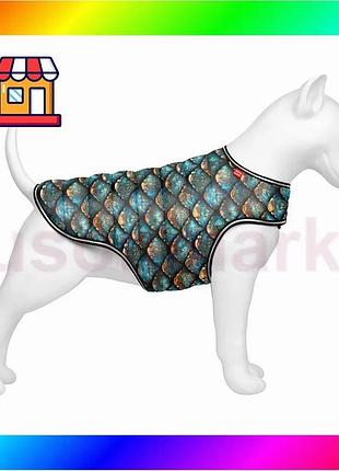 Bs курточка-накидка для собак best mix waudog clothes, малюнок "луска", l, а 41 см, b 58-70 см, з 42-5 bas77/n