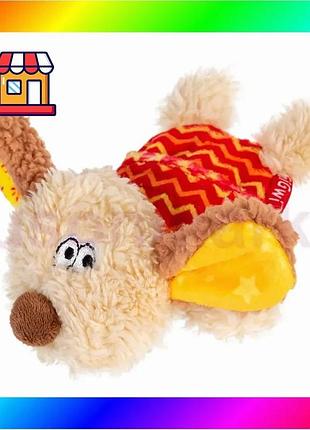 Bs іграшка для собак best mix собачка з пищалкою gigwi plush friendz, текстиль, пластик, 13 см bas77/n