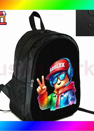 Bs рюкзак міський шкільний best mix з принтом roblox чорний для дітей підлітків спортивний водостійкий bas77/n