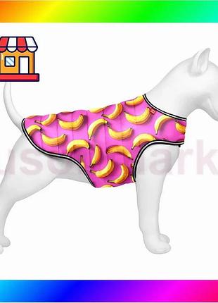 Bs курточка-накидка для собак best mix waudog clothes, рисунок "бананы на розовом", l, а 41 см, b 58-7 bas77/n