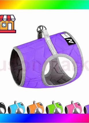Bs шлея мягкая airyvest best mix one, размер хs4 фиолетовый bas77/n