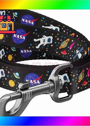 Bs повідець для собак best mix нейлоновий waudog nylon, малюнок "nasa", ш 15 мм, дл 122 см bas77/n