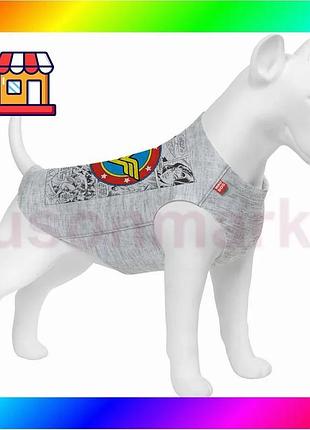 Bs майка для собак best mix waudog clothes, малюнок "диво-жінка комікс", s35, b 48-54 см, з 28-33 см bas77/n