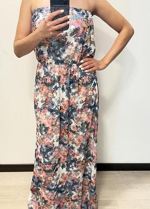 🌸 довга сукня bershka з квітковим принтом 🌸