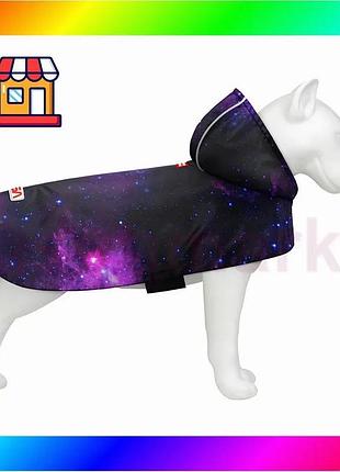 Bs дождевик-накидка с капюшоном best mix для собак waudog clothes, рисунок "nasa21", l, а 48-52 см, b bas77/n