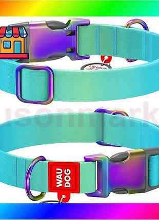 Bs ошейник для собак best mix нейлоновый waudog nylon recycled c qr паспортом, градиент, xl, ш 25 мм, bas77/n