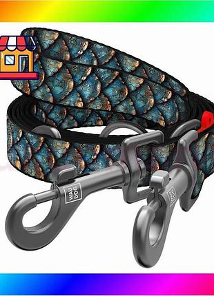 Bs поводок-перестежка для собак best mix waudog nylon, рисунок "чешуя", м, ш 20 мм, дл 300 см bas77/n