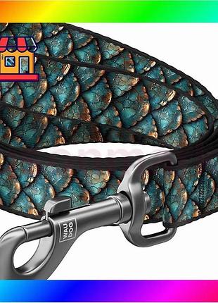 Bs поводок для собак best mix нейлоновый waudog nylon, рисунок "чешуя", l-xxl, ш 25 мм, дл 200 см bas77/n