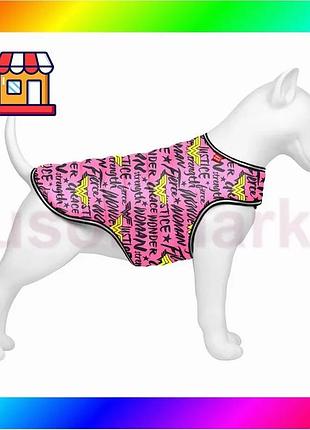 Bs курточка-накидка для собак best mix waudog clothes, рисунок "чудо-женщина в розовом", m, а 37 см, b bas77/n
