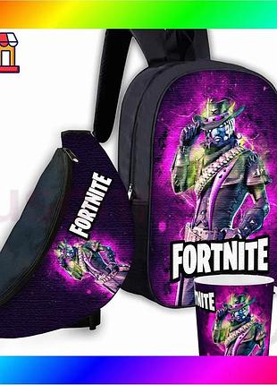 Bs набір дитячий fortnite best mix рюкзак 36х27см сумка-бананка керамічна кружка для хлопчика стильний bas77/n