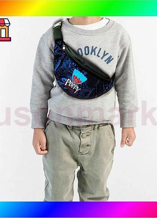 Bs сумка-бананка поппи с best mix принтом 32х15см черная для детей и молодежи для игрушек и вещей bas77/n